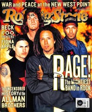 Rage Against the Machine Band x 2 Signed Rolling Stone Magazine Photo BECKETT