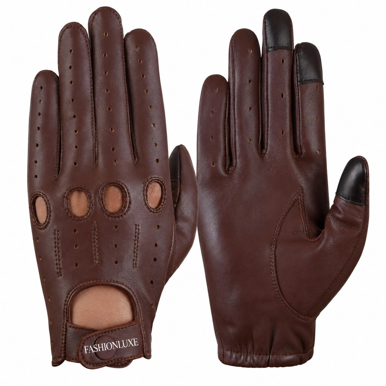 Genuine Leather Driving Gloves Knuckle Holes Vintage Style | UK USA EU AUS
