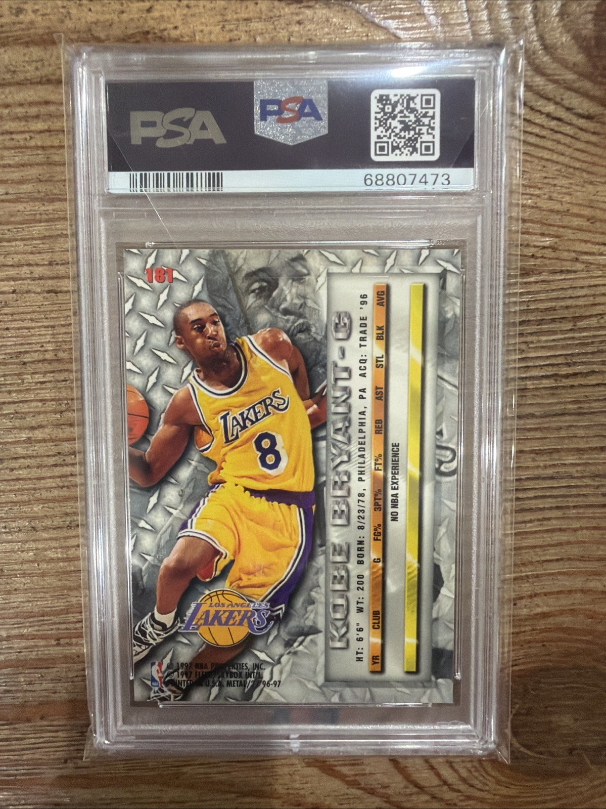 1996-97 Fleer Metal Kobe Bryant #181 (RC) (PSA 9 - Mint) view 2