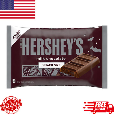 Hershey's Milk Chocolate Snack Size, Halloween Candy Jumbo Bag, 19.8 oz