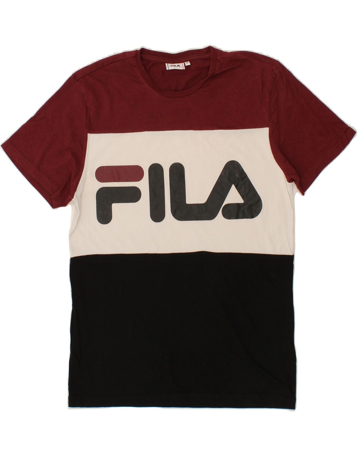 FILA Maglietta Uomo Grafica Top Piccolo Multicolore Colourblock Cotone AJ03