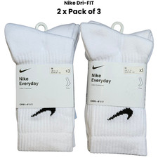 Nike Dri-FIT Everyday Cushioned Training Crew 6 Pairs Socks Men Women UK Size L