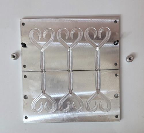 Aluminum Injection Mold Soft Plastic 4"Curly Split Tail Grub Fishing Lures