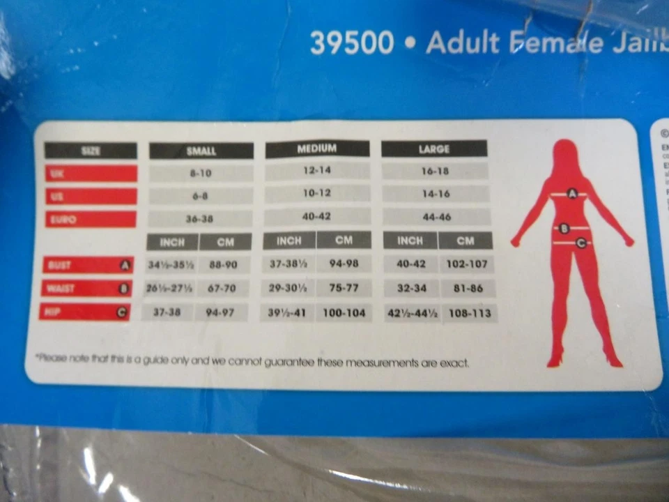 Jailbird Mujer Halloween Disfraz Prisionero Vestido y Sombrero Talla Mediana Foto 3 de 3