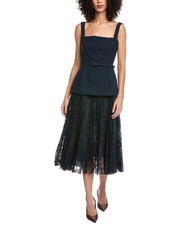 Oscar De La Renta Tweed & Lace Silk-Lined Wool-Blend A-Line Dress Women's