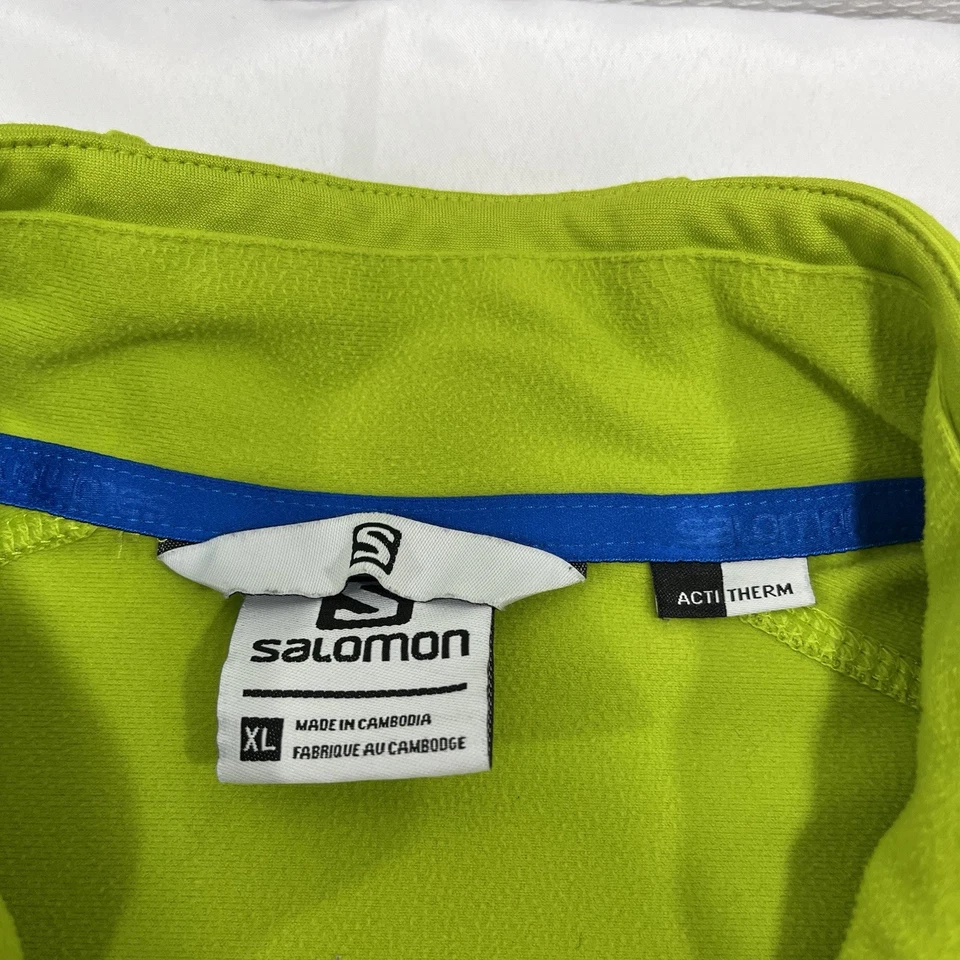 Куртка мужская Salomon XL зеленая ActiTHERM на молнии из флиса средний слой лыжная тропа поход - Изображение 3 из 4