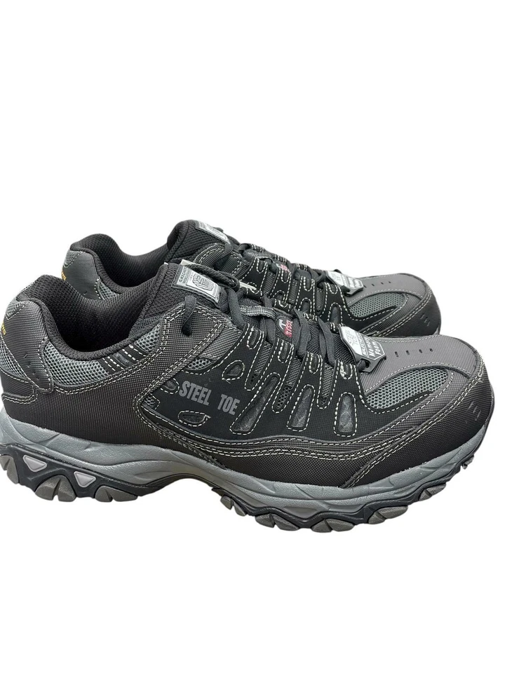 Skechers Men's Cankton Steel Toe Shoe Electrical Hazard Rated Black/Charcoal 8 - Image 2 of 4