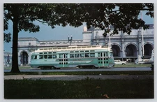 Vintage D.C. Transit Silver Sightseer PCC Car 1512 Postcard Union Station