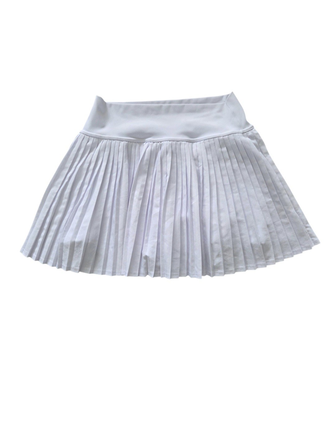 White Pleated Tennis Skirt S Athletic Skort Built-in Shorts Pockets Pickleball