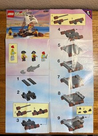 VINTAGE LEGO PIRATES SET RAFT RAIDERS (6261) 1992 COMPLETE W/ MANUAL, MINI FIGS