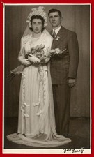  66267 Constantinople 1948 Greek Newlyweds RPPC Vintage Photo Saray