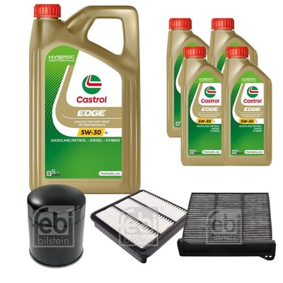 FEBI Inspektionspaket 9L Castrol EDGE Titanium FST 5W-30 LL für Mitsubishi L
