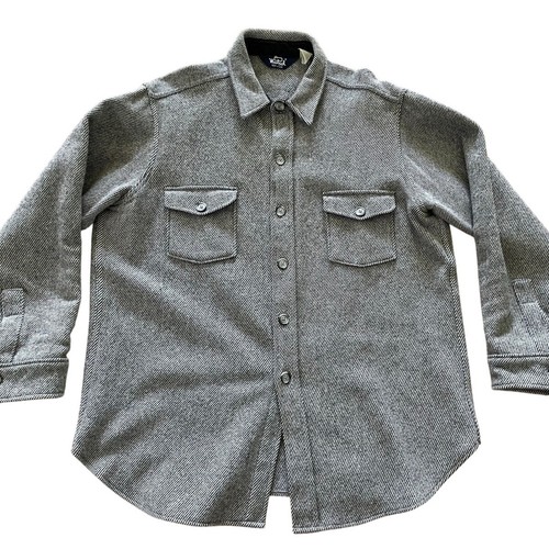 VTG Woolrich Gray Button up Shirt Jacket Mod Style size XL Made in USA