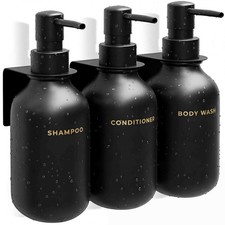 Black Soap Dispenser Set for Bathroom 3Packs Refillable Bottle Set, Soft To...