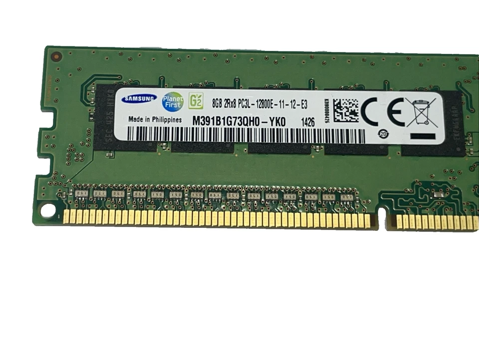 8GB Samsung M391B1G73QH0-YK0 (1x8GB) 2Rx8 PC3L-12800E REG ECC DDR3-1600 MHz RAM - Bild 2 von 3