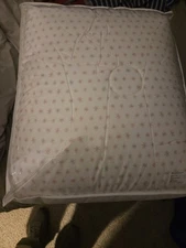 The Company Store Kids Pink Ditsy Star Organic Pecale Comforter & Shams Set F/Q