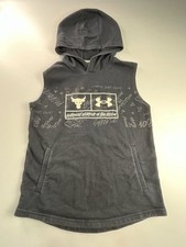 Under Armour Project Rock Hardest Worker In The Room Sleeveless Hoodie Size YLG