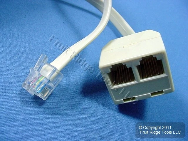 Leviton Ivory 25' DUPLEX Phone Line Extension Cord 6-Wire RJ11 RJ14 C2627-25I - Image 4 of 4