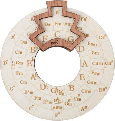 Circle of Fifths Wooden Wheel - Musical Chord Tool for Musicians and Songwriters