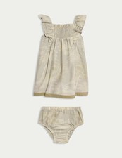 Marks & Spencer Baby Girls Babydoll Midi Dress in Neutral - M&S