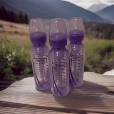 Dr. Brown  s Anti-Colic Narrow Neck Baby Bottle Set 3 Pack 8oz Purple BPA-Free
