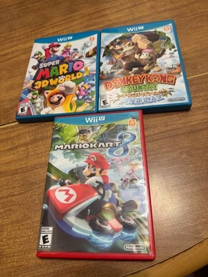 Donkey Kong Country, Mario Kart 8, Super 3D World (Nintendo Wii) CIB video games