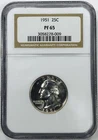 *1951 P WASHINGTON QUARTER* *NGC PR65* *POPULATION RARITY* NR #G3782