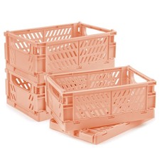 4 Pcs Collapsible Storage Crates, 10x5.9x4 inches Space-Saving Folding Contai...