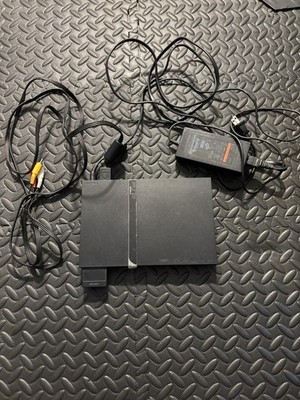 Sony PlayStation 2 Slim Console Black SCPH-70012 with Cables and Memory Card