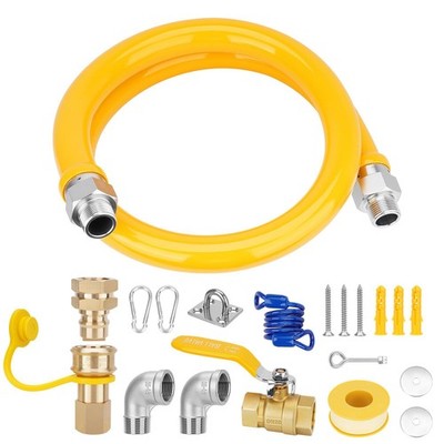 3/4''×48'' Gas Hose Connector Kit W/3/4 Quick Connect 1675KIT48 Safety System CSA