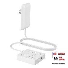 Surge Protected Outlet Extender, USB-A USB-C, 5ft Cord, 1625W ETL Listed,