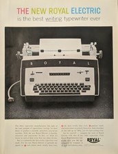 1960 vintage Royal typewriter Print Ad Portable Electric Black & White  thumbnail