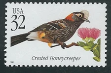 Scott #3224...32 Cent... Birds...Crested Honeycreeper ... 3 Stamps  