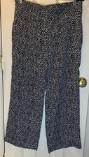 Nine West women’s polkadot flowing Pants elastic waist W/pockets Size~M