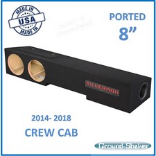 2014-2018 Chevy Silverado Crew Cab Truck RED Sub Box 8" Dual Subwoofer Enclosure
