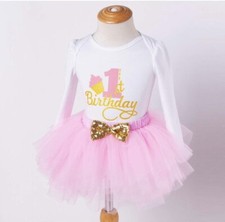 Dress Size 12 Momths First Birthday tutu dress 3 piece set outfit