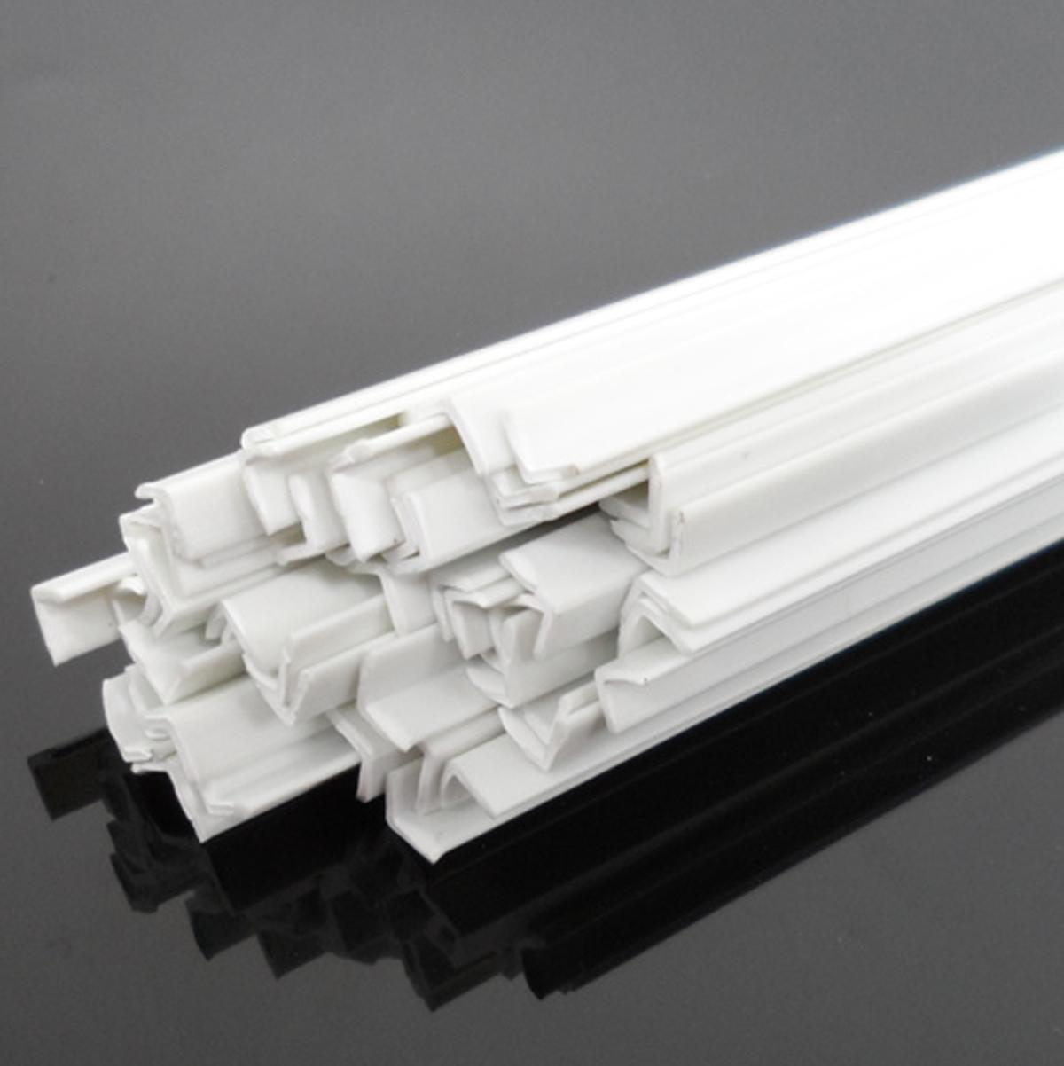 NJ STOCK  20pcs 4 x 4 x 250mm ABS Styrene Plastic L Shape Right Angle Bars White
