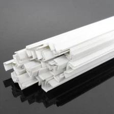 NJ STOCK  20pcs 4 x 4 x 250mm ABS Styrene Plastic L Shape Right Angle Bars White