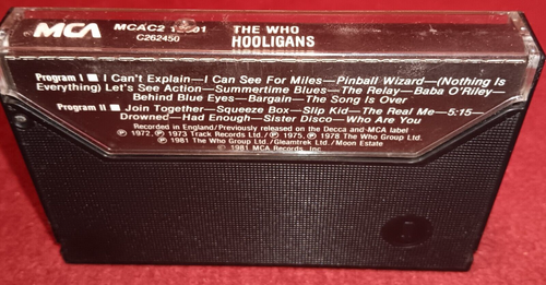 The Who Hooligans Cassette MCA MCAC2 12001 1981 Tested Read - Picture 2 of 4