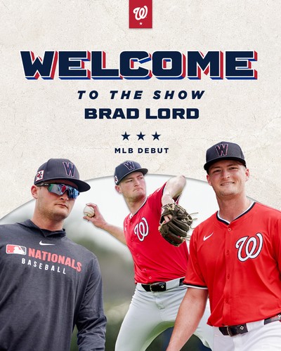 Brad Lord Signed 2023 Fredericksburg Nationals 8x10 Nationals MLB Debut 3/30/25! - 第 2/3 張圖片
