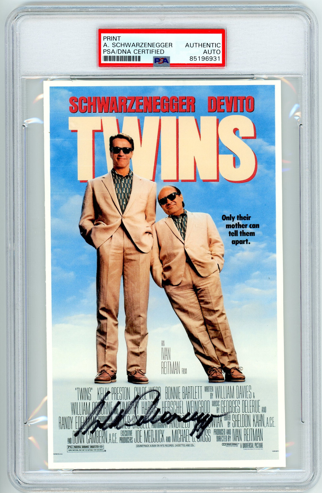 PSA/DNA Arnold Schwarzenegger Autographed "Twins" Original Photograph Print