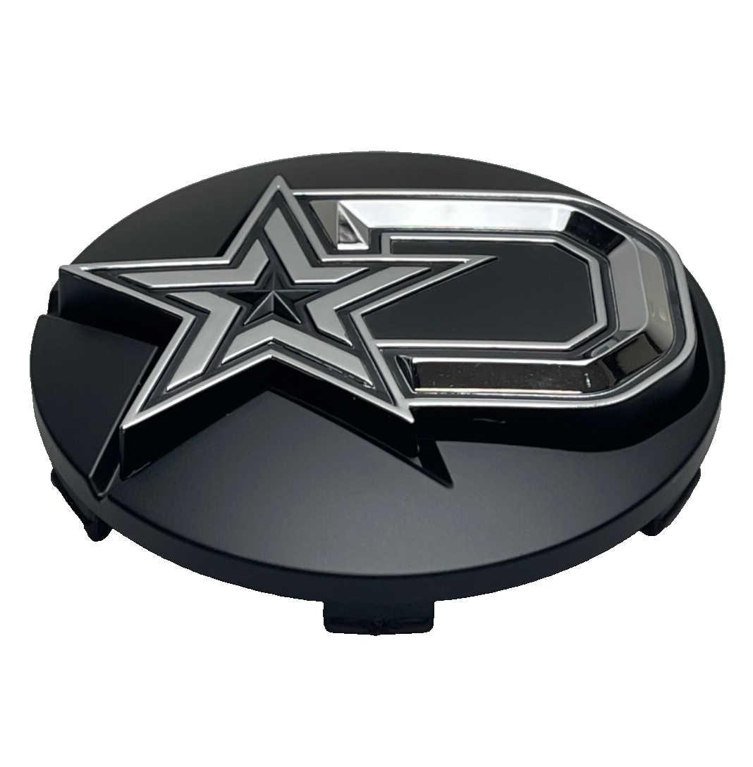 Dropstars Matte Black/Chrome Snap In Center Cap (Middle Portion