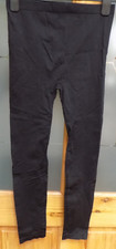 LADIES LEGGINGS THICK STRETCH BLACK FOOTLESS SIZE 12-14 NEW DANCE WORKOUTS MORE