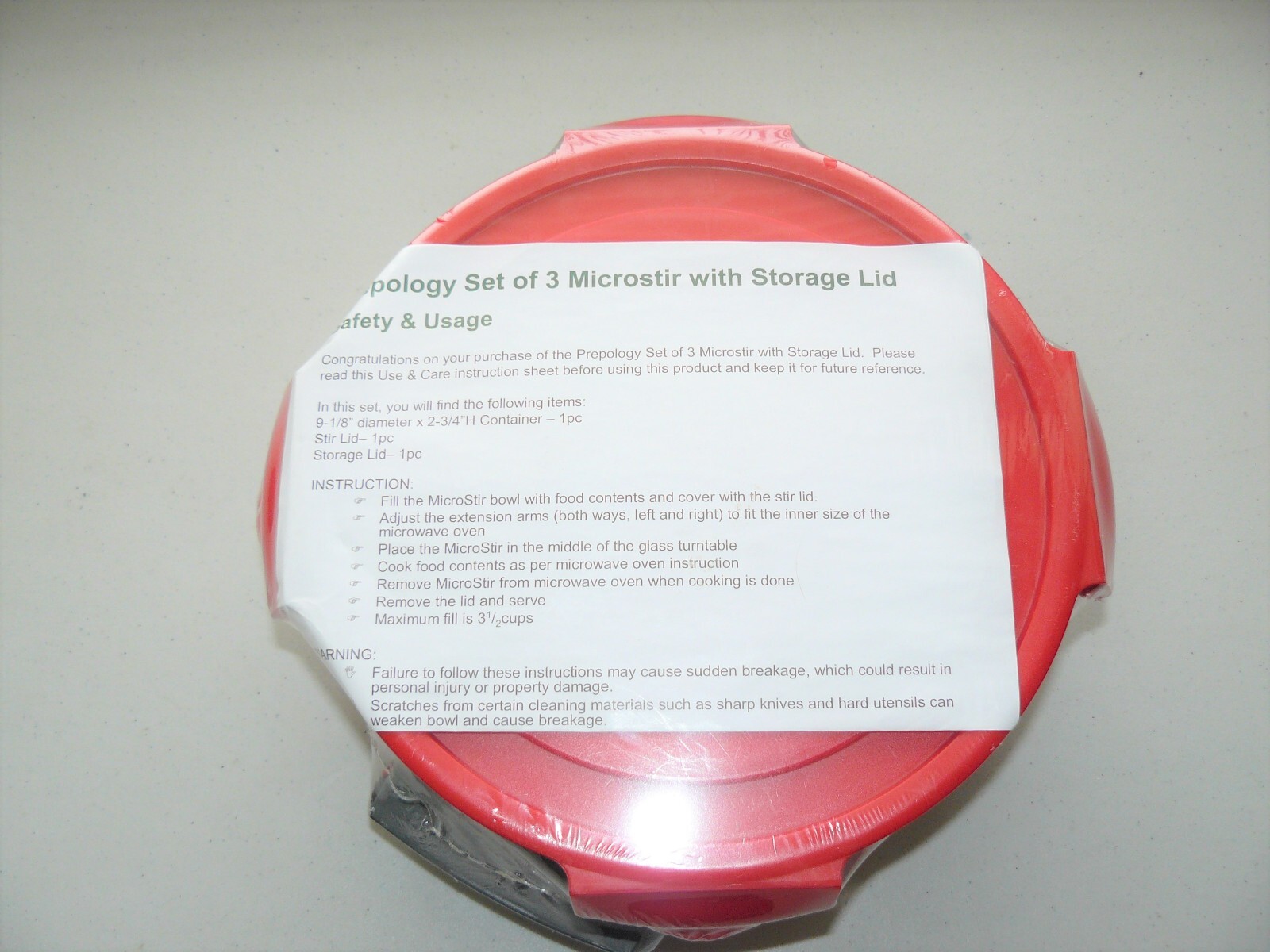 New Sealed Prepology Set Of 3 Microstir With Storage Lid QVC