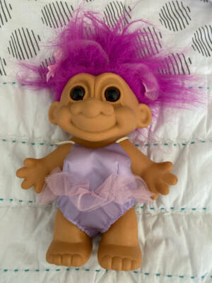Vintage Russ Ballerina Troll 8 1/2'' Luv Pets Purple Hair 1980's VG Condition