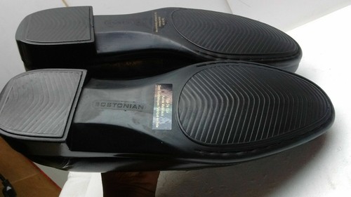 Bostonian Black Leather Slip On Penny Loafers Moc Toe Dress Men's Shoes 13D 47,5 - Picture 4 of 7