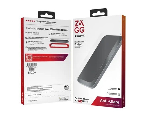 ZAGG Invisible Glass Anti-Glare Screen Protector for iPhone 15 Pro Max (6.7") - 第 1/1 張圖片