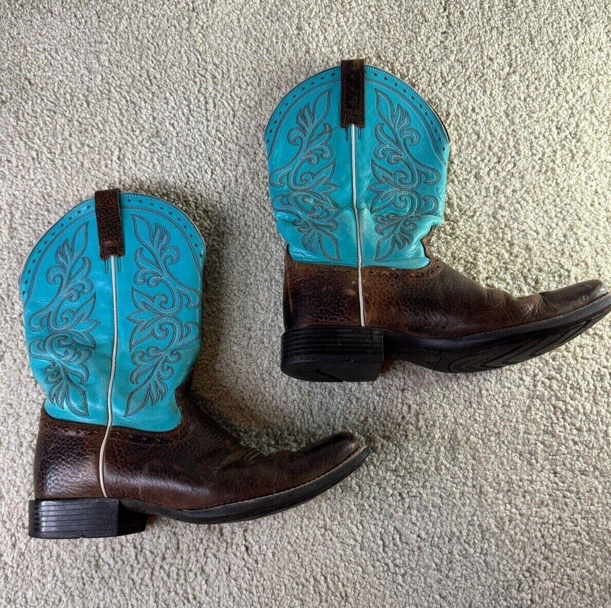 Ariat Boots Women’s Size 8 B Turquoise & Dark Cot… - image 1