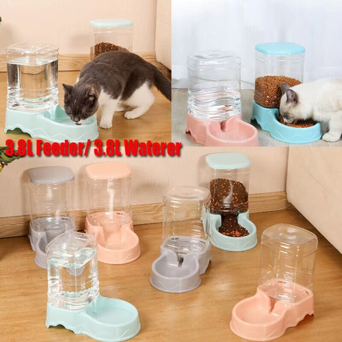 Automatic Pet Gravity Food Feeder and Water Dispenser for Dogs and Cats 3.8L - Picture 3 of 18