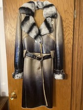 Shearling Leather Chinchilla Coat New No Tag M Italy